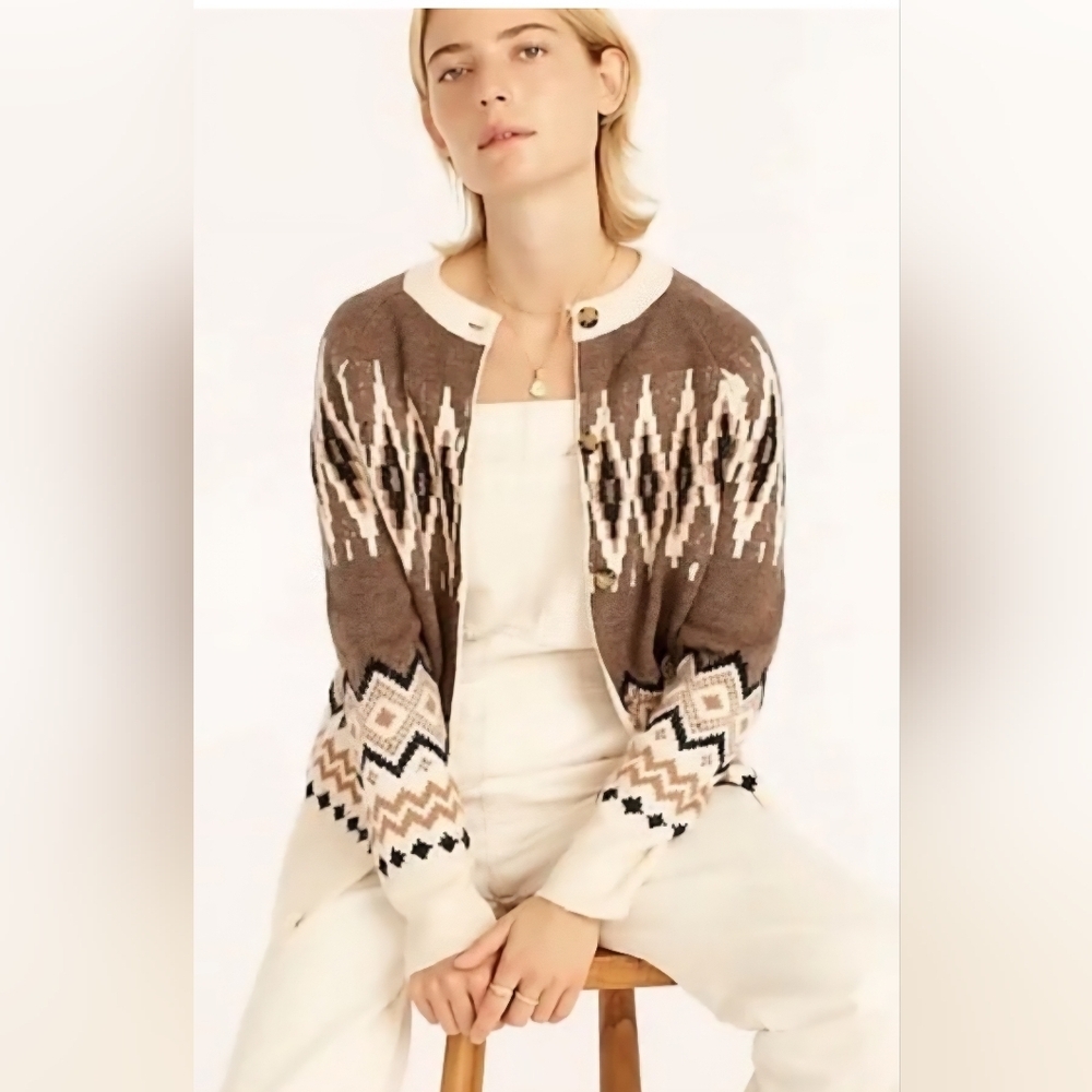 J. Crew Fairisle Cardigan Sweater